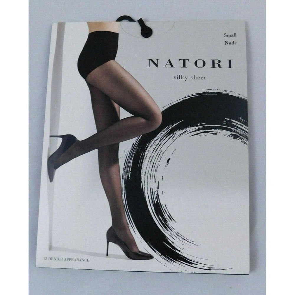 Natori Silky Sheer Pantyhose Tights Small Nude 12 Denier Control Top